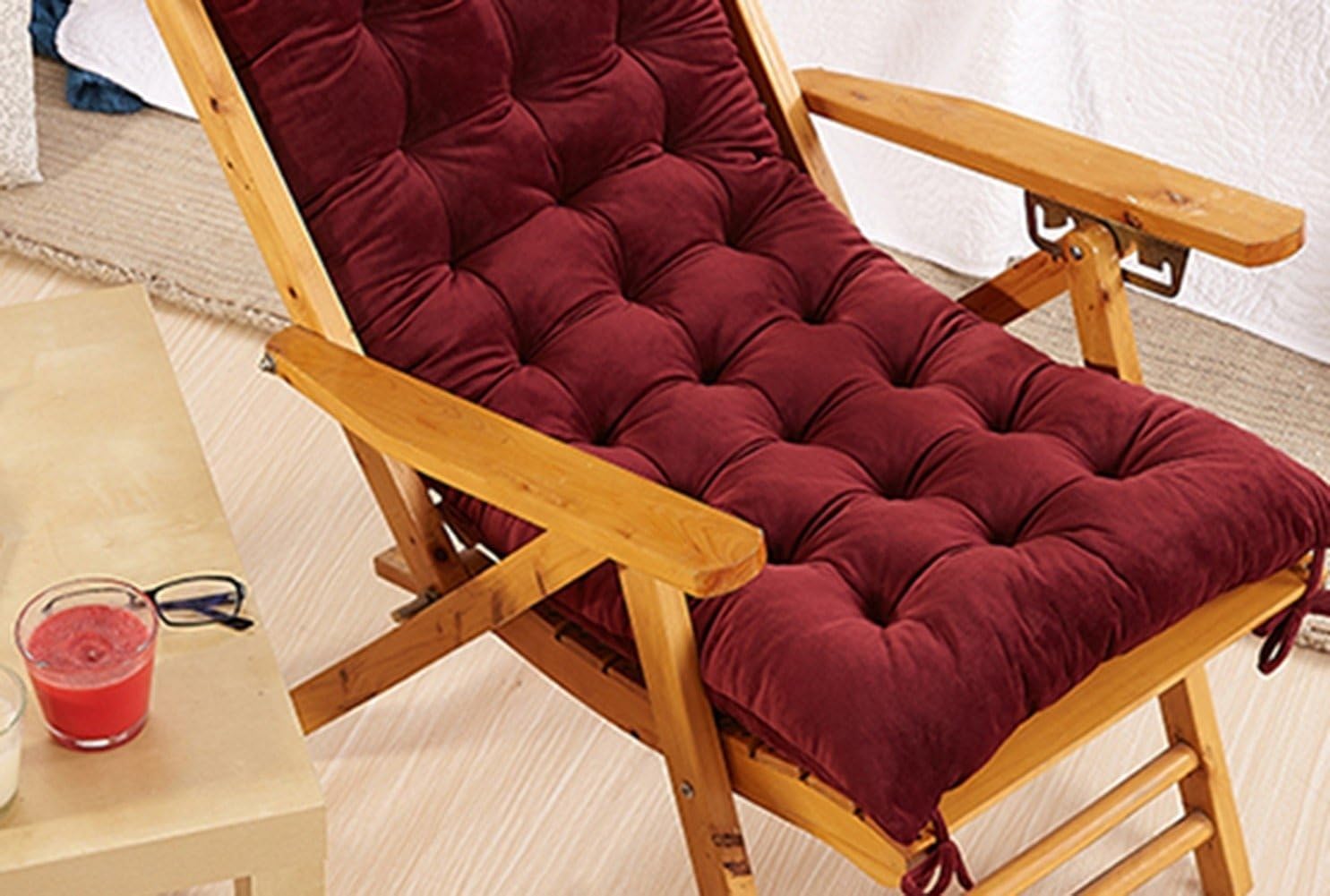 Liveinu Overstuffed Bench Cushion Soft Chair Cushion for Patio Louges Gliders Rocking Chair Porch Swings 58"x18" Burgundy