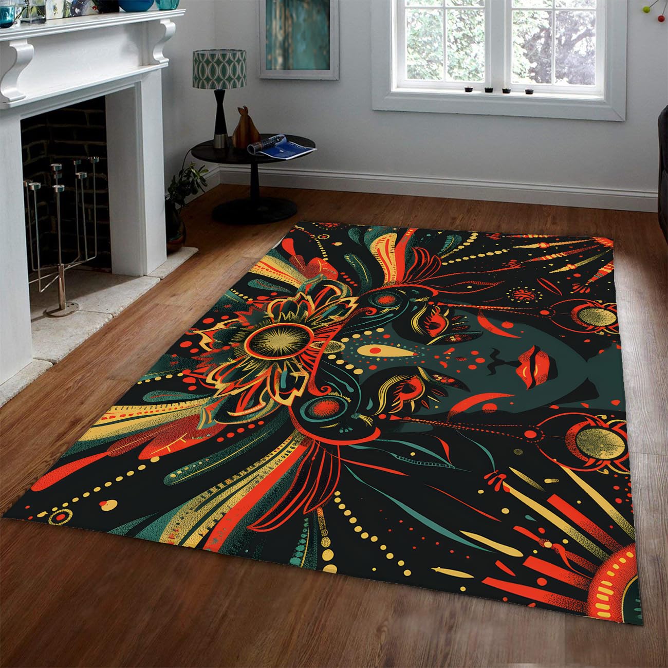 Tapis 160x200cm ultra doux pour salon ethnique et lavable