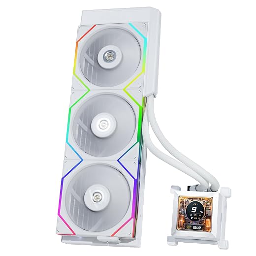 Lian Li Hydroshift 360 AIO - Pre-Installed 3 TL Fans, Side-Mounted Coolant Pathway, 2.88” LCD Screen 480 x 480 Res. Captured Images & Recorded Videos -LGA 1851,1700, 1200, AM5, AM4 - White (HSLCD36TW)