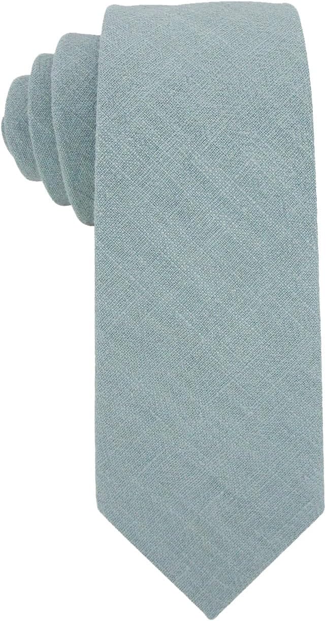 Kebocis Mens Solid Color Necktie Cotton Neck Tie for Men - Image 2