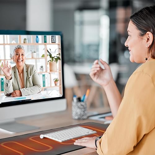 Miniatura 7 de 2 almohadillas de escritorio calefactables para mouse USB, alfombrilla eléctrica de piel sintética cálida, 3 niveles de calefacción y 3 horas de