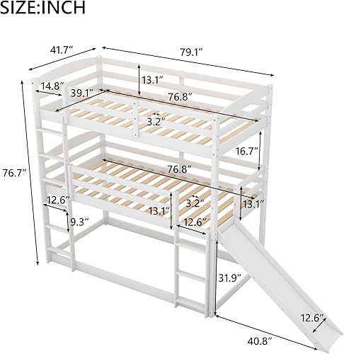 Miniatura 2 de RUNWON Twin Size Platform Bed Wood Daybed Frame with Trundle and Headboard for Kids Teens Adults Bedroom