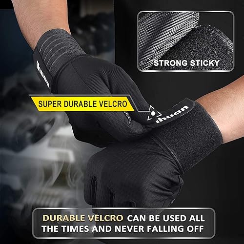 Miniatura 7 de ihuan Guantes de entrenamiento para hombres con dedo completo levantamiento de pesas para hombres, guantes de mano completa para levantamiento de