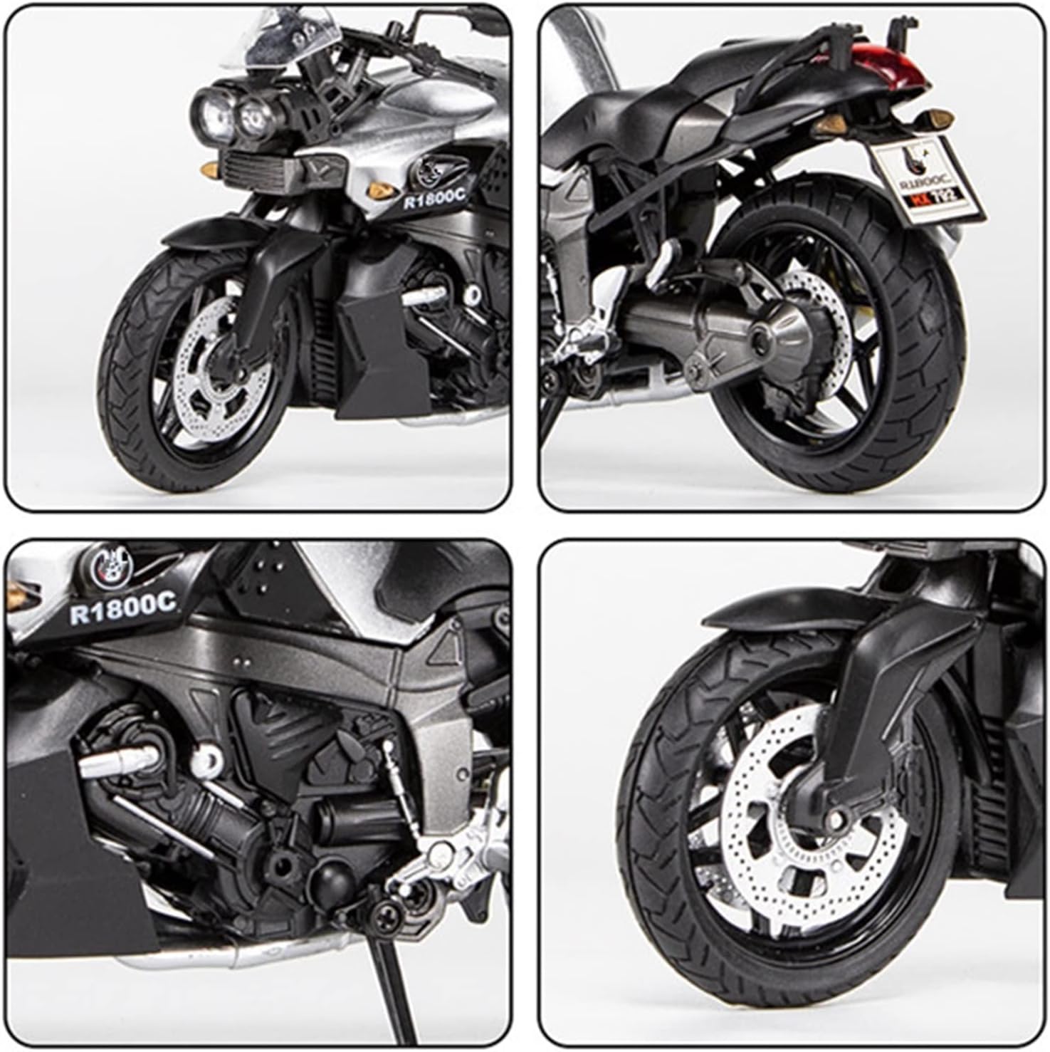 HTASFCI Motorcycle Model for BMW R1800C 1/12 Alloy Die-Casting Motorcycle Model Equipped with Shock Absorbers Street Bike Bicycle Replica Simulation Car Gift(Gold)