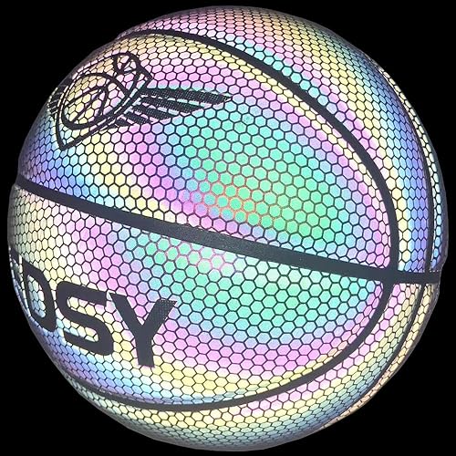 Miniatura 5 de Bola luminosa holográfica reflectante brillante para juego nocturno, tamaño oficial 7 (29.5 pulgadas), juguetes de regalo de cumpleaños de Navidad