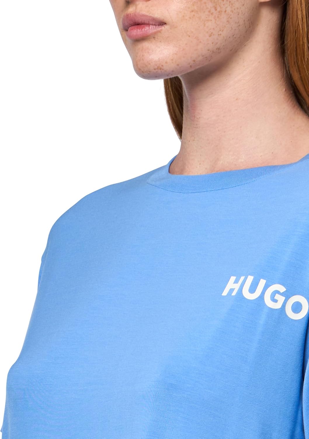 HUGO Womens Relaxed Fit Contrast Logo T-Shirt - Image 3