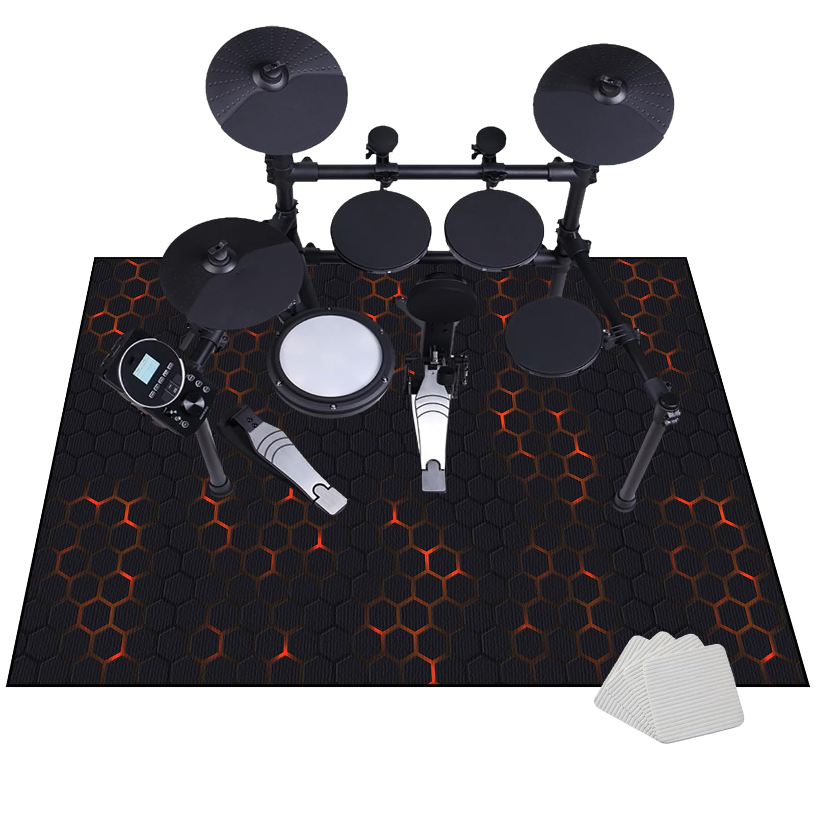 Tapis Batterie Acoustique Insonorisant 120x80 Cm - Tapis Antidérapant Professionnel Pour Batterie Électronique Et Acoustique
