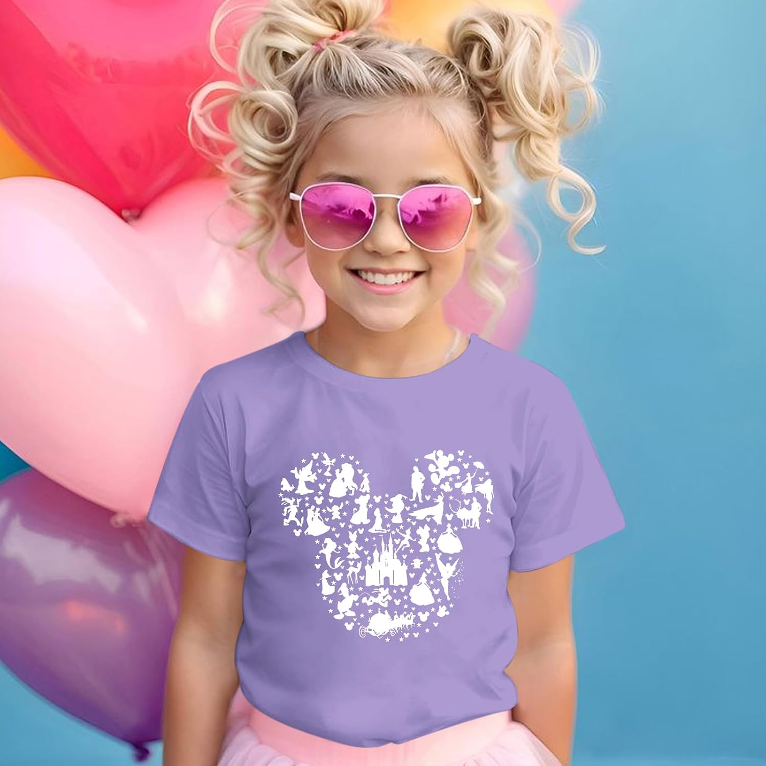 Castle Fairy Shirt for Girls Cute Graphic Tee Kids Toddler Holiday Vacation T Shirts Trip Short Sleeves Summer Tops