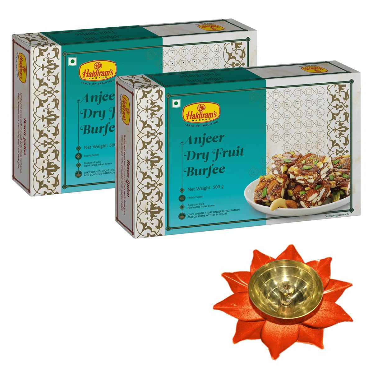 Haldiram's Nagpur Anjeer Dry Fruit Burfee Pack of 2 (500g x 2) with