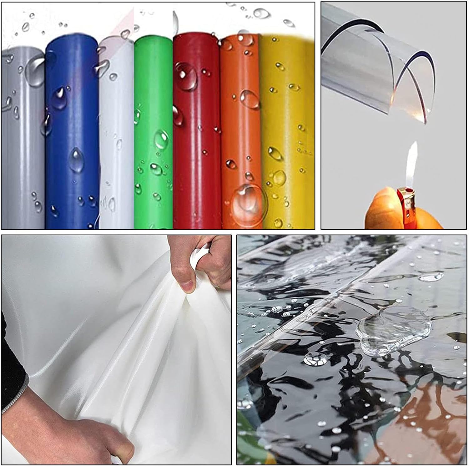 Outdoor Clear Tarp Curtain with Zipper Door,Pergola Patio Gazebo White Transparent Waterproof Tarpaulin Side Panels,Rain Curtains with Grommets,PVC Partition Tarpaulin,W×H-2.8×2.2m(9.2 * 7.2ft)