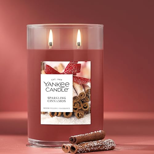 Miniatura 4 de Yankee Candle Sparkling Cinnamon Signature - Vela perfumada en tarro grande de 20 onzas, de dos mechas, más de 60 horas de combustión, aroma de