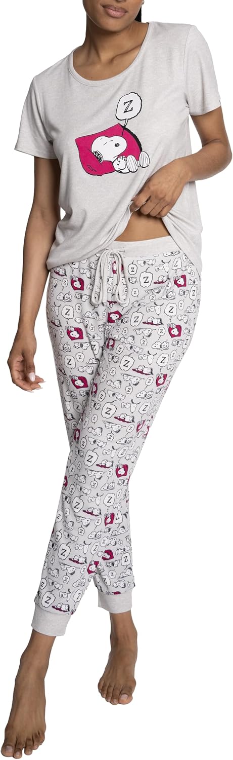 Peanuts womens Ss Tee and Jogger 2pc Set - Image 3