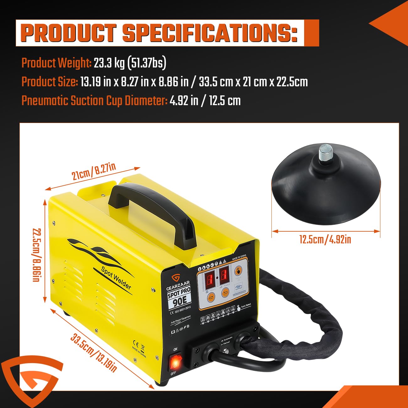 Soldador por puntos de 220 V 3800 A, extractor de abolladuras automotriz de 3 kW con 7 modos, 2 pistolas de soldadura y accesorios estándar para una reparación eficiente de chapa metálica