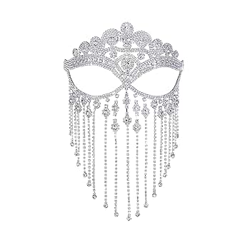 SEC+ 　Masquerade ドロリス 　箔押し Brocade Lace Masquerade Mask Embellished with Gems for Women