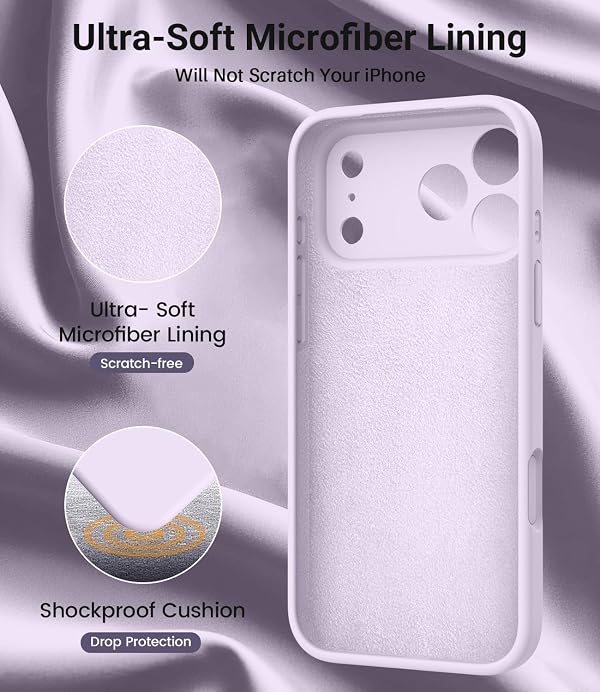 OTOFLY Magnetic for iPhone 17 Pro Max Case,Compatible with Magsafe,Classic Liquid Silicone Mobile Phone Case,Integrated Camera Control Button,Anti-Scratch Microfiber Lining, Cloud Mauve by OTOFLY - Used condition - Image 8