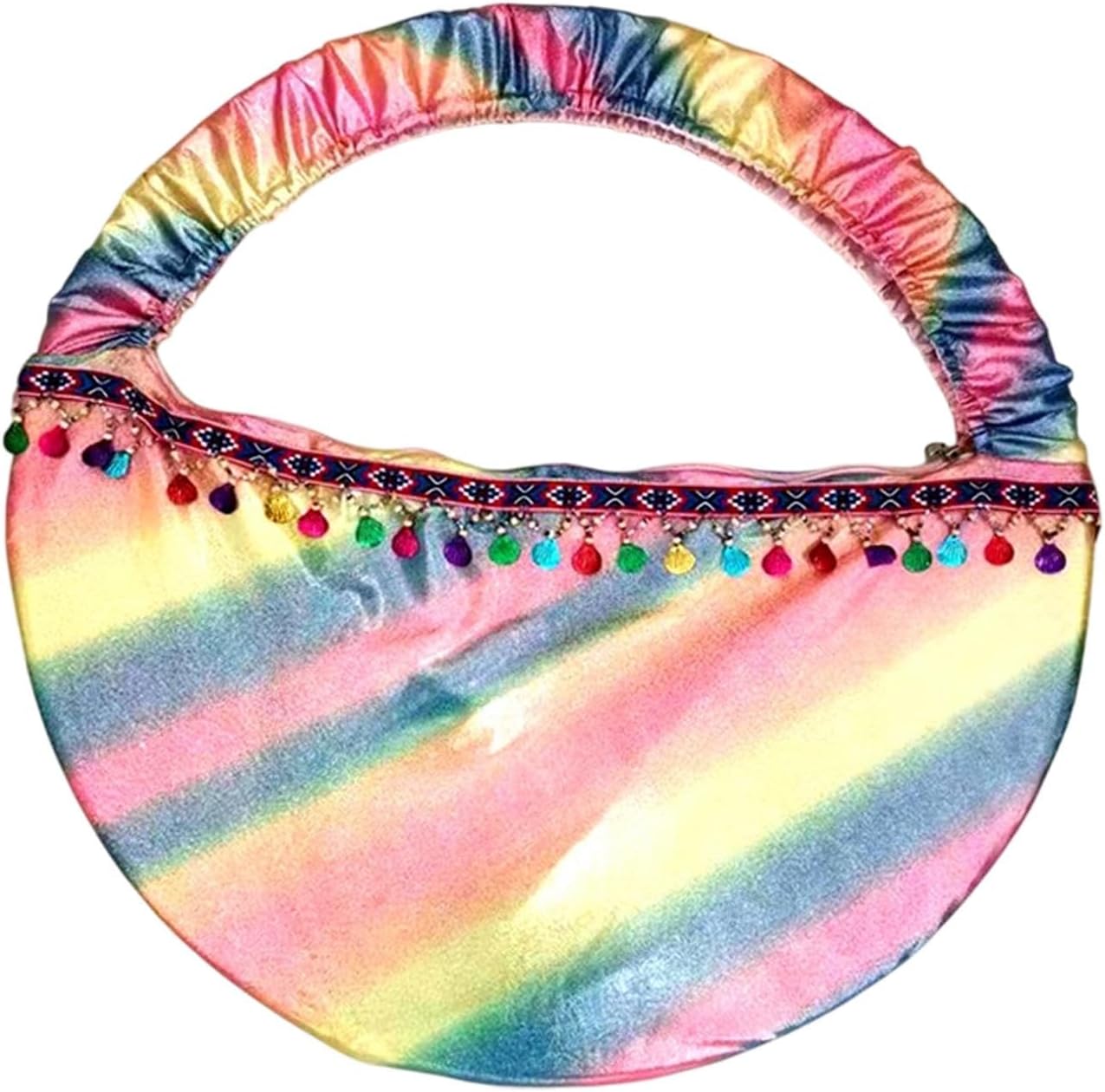Exercise Hoop Bag Organizer Rainbow Fitness Hoop Storage Bag Gymnastics Equipment Holder for Party Games Show Training Stage