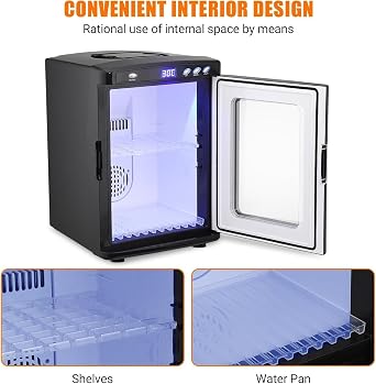 25L Reptile Egg Incubator with Cooling & Heating - Portable Scientific Lab Incubator, 10c-60c Temperature Control, 12V/110V Digital Incubator for Small Reptiles Hatching,Black