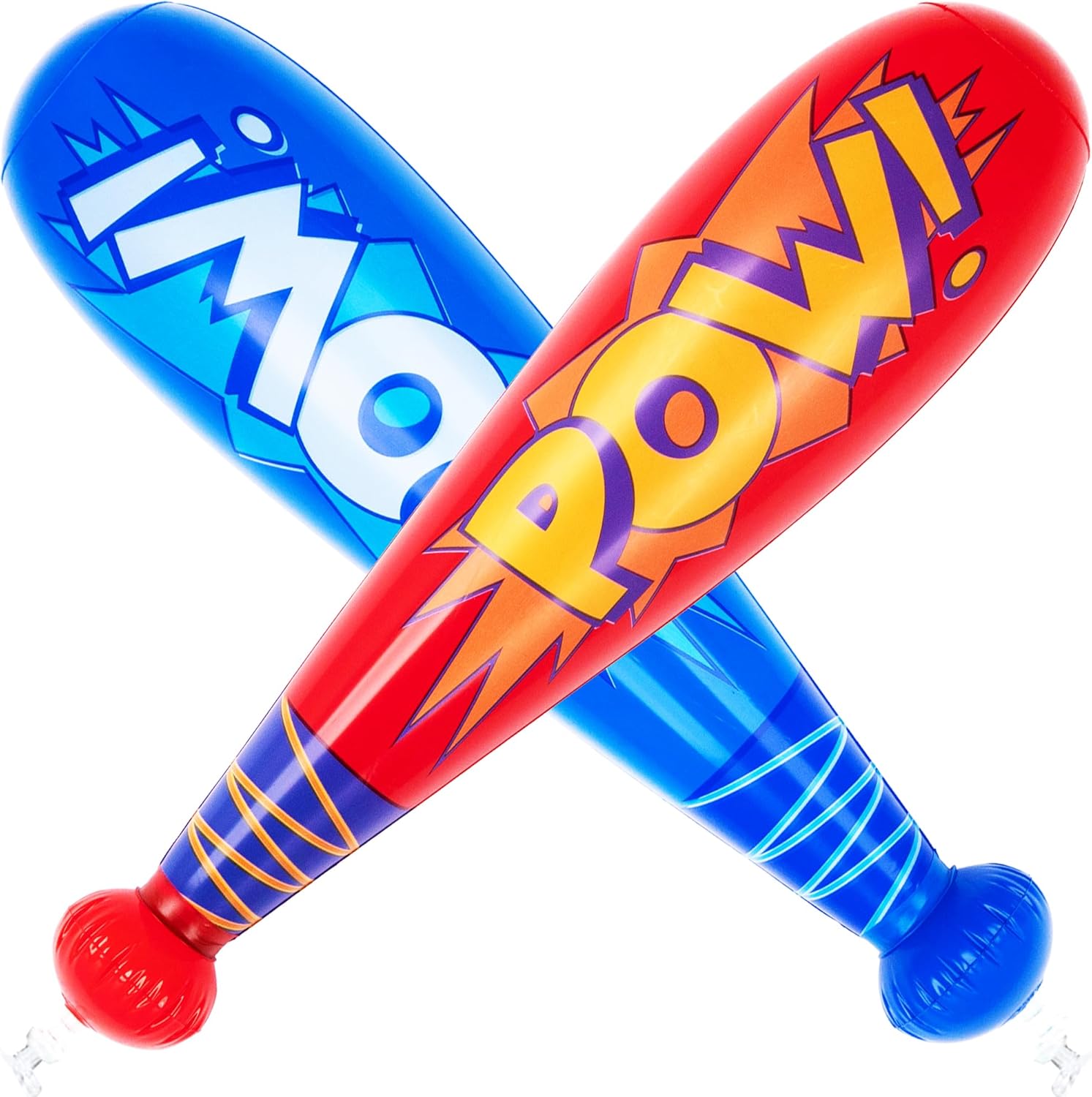 ArtCreativity 20" Pow Inflatable Baseball Bats (Pack of 12) Baseball Goodie Bags Favors, Superhero Birthday Boy Party Favors, Carnival Party Prizes, Toddler Outdoor Toys, Fun Summer Toys for Kids