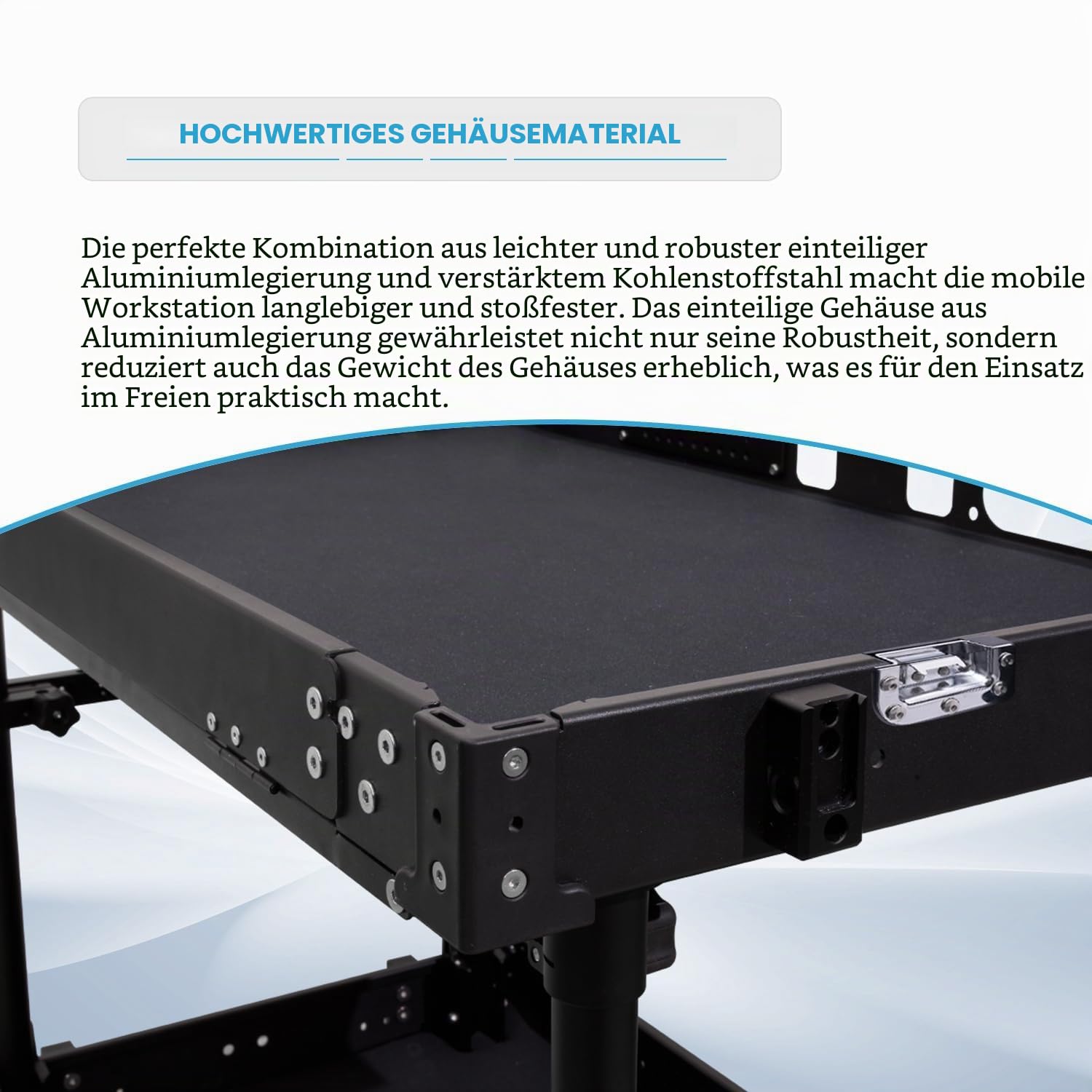 DF DIGITALFOTO Video Camera Cart – Professionelle Mobile Workstation mit Rod-Clamps & 2 Haken, 300 kg Tragkraft, 8" Luftreifen, werkzeuglos Faltbarer Wagen für DIT & Filmproduktion (Titan Plus)