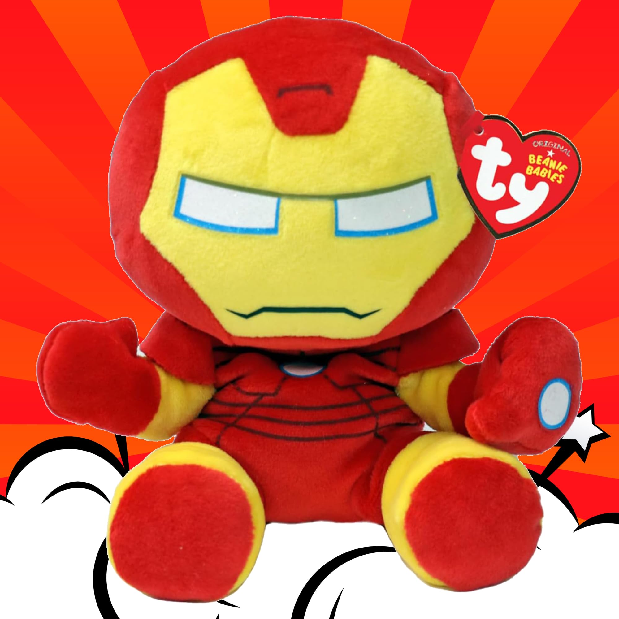 TY Marvel Multipack Iron Man & Captain America Beanie Babies – Weiche Plüschtiere für Kinder, Babyspielzeug, Sammelbare Kuscheltiere, Plüschfiguren für Kinder