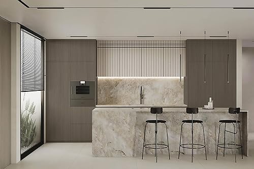 Miniatura 5 de Heroad Papel tapiz de madera gris de marca, grueso, para despegar y pegar, para gabinetes, impermeable, moderno, papel de contacto de grano de