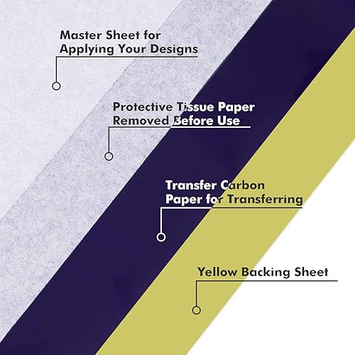 Miniatura 4 de Cridoz - Papel de transferencia de tatuajes, 100 hojas de papel de transferencia para tatuajes