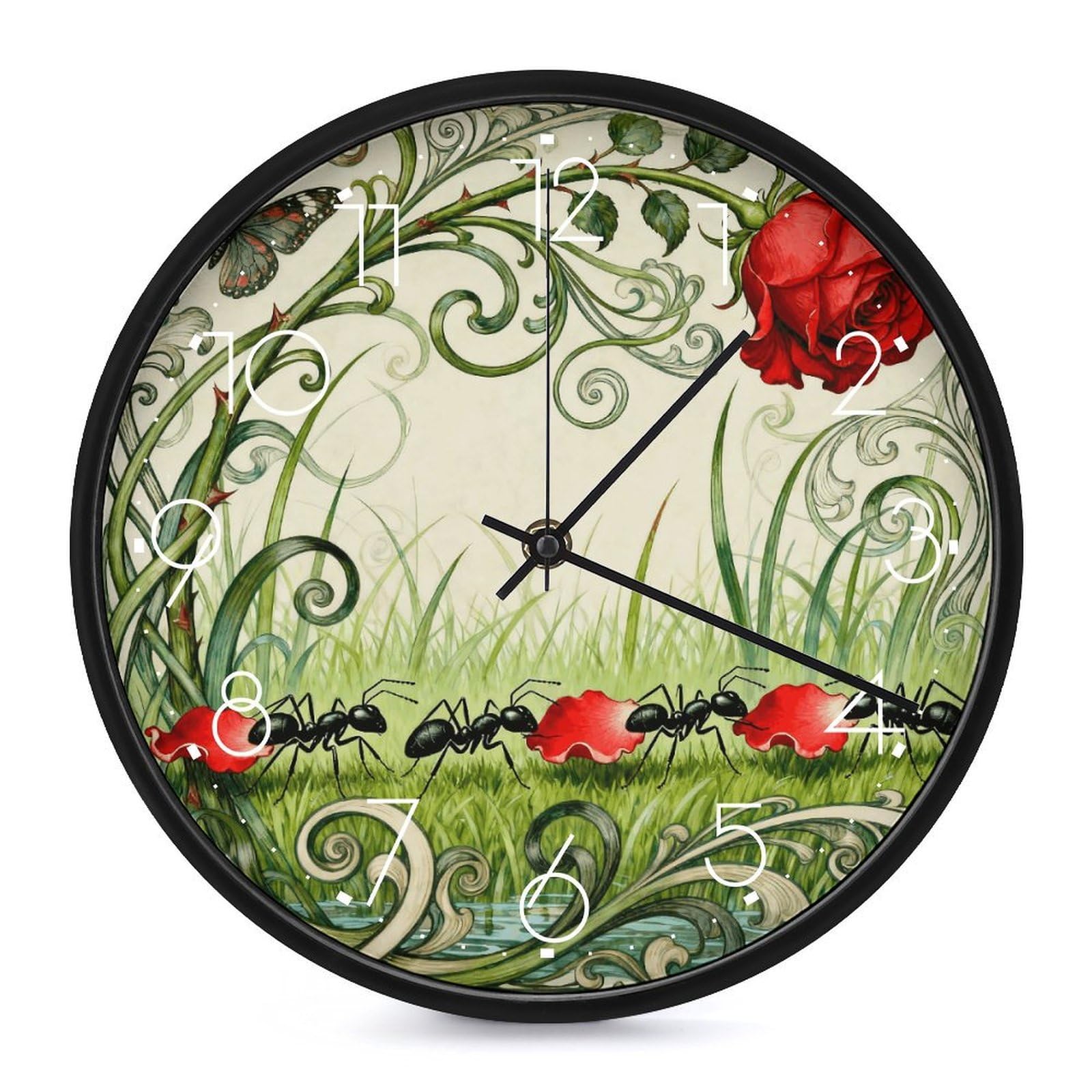 Horloge murale ronde moderne de 25,4 cm silencieuse pour salon