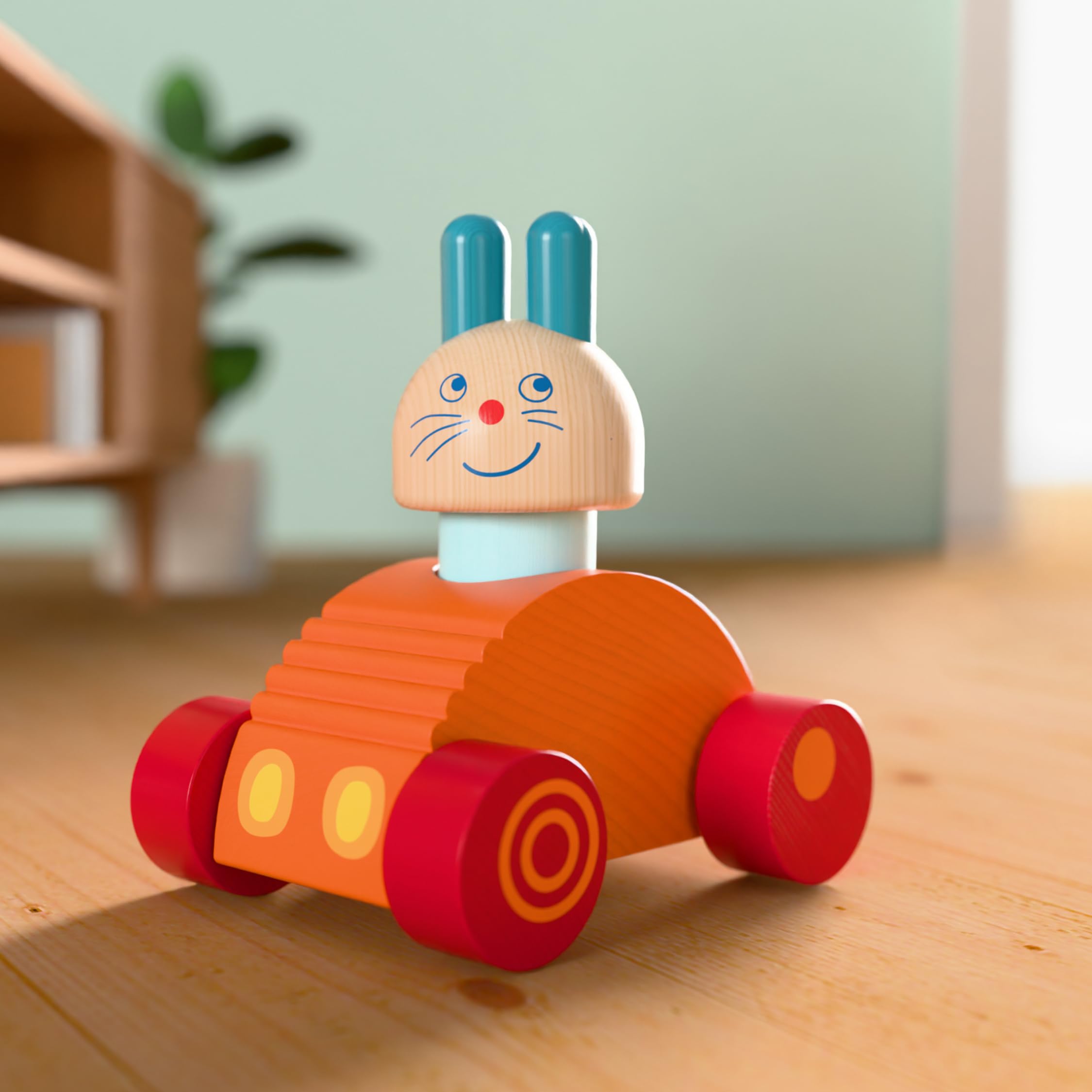 Image secondaire de HABA Lapin-Express - Voiture Bascule Éducative pour Enfants