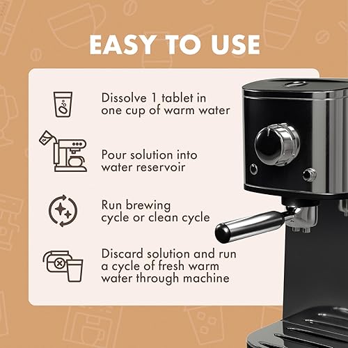 Miniatura 5 de Dezcal - Tabletas descalcificantes  120 usos, compatibilidad universal con Keurig, Nespresso, Breville, De'Longhi y más  Descalcificador eficaz para