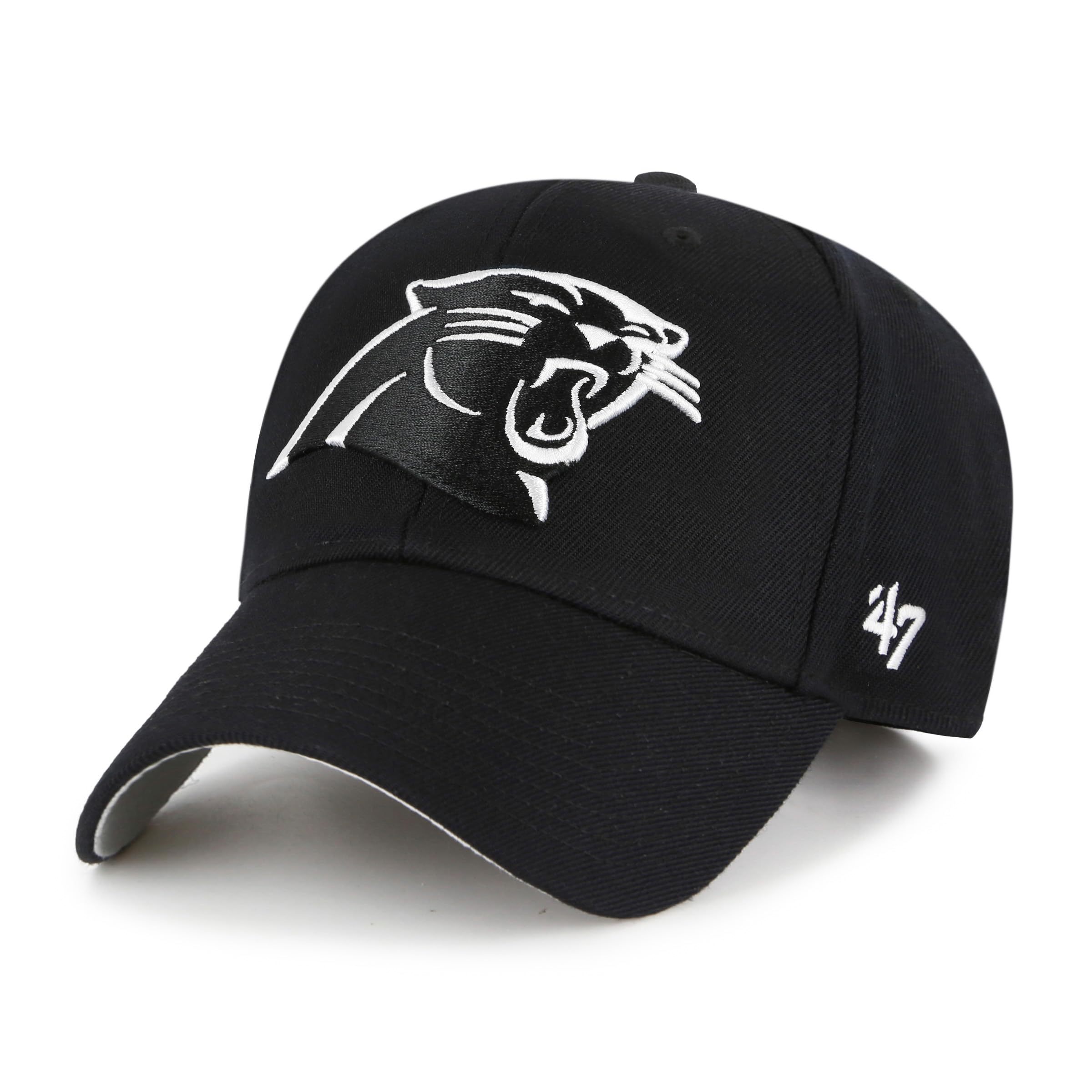 47 Carolina Panthers NFL MVP Unisex Baseball Cap, Adjustable, Team Badge, Black