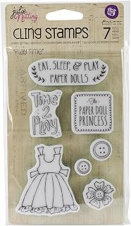 Prima Marketing Julie Nutting Mixed Media Cling Rubber Stamps, 4-Inch by 6-Inch, Play Time