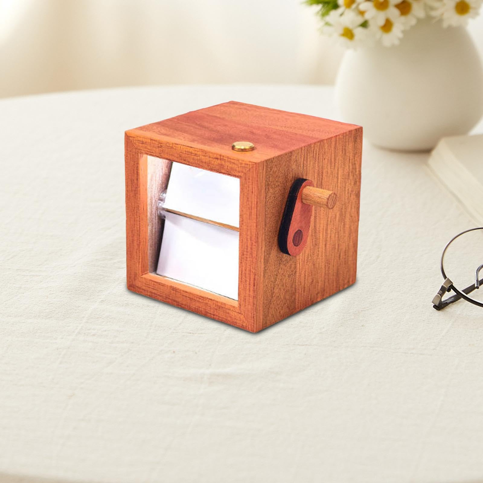 Álbum de Fotos Libro Mexicano Marco Fotografías Giratorio Madera Artesanal Movimiento Mecánico Apto para Celebraciones Bodas Espacios Familiar, 8 Piezas de Color Naranja Marrón