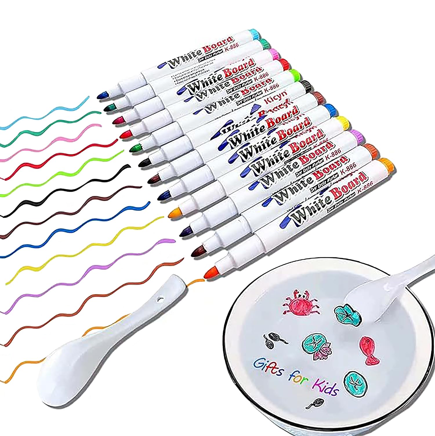 ZURU BUNCH® Set os 12pcs Magic Drawing Pen Bundle, 8 Colors Magical Water Painting Pens for Kids, Kiddies Create Magic Pen Floating Ink Drawings Set with Spoons (B0D49NL9SB) Amazon Price History, Amazon Price Tracker