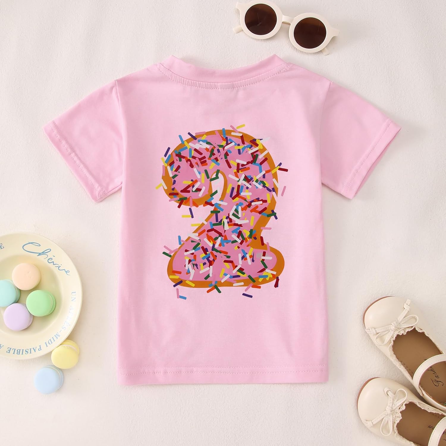 GLIGLITTR Birthday Girl Shirt Toddler Baby Girls 1st 2nd 3rd 4th 5th Bday Outfit Sweet Donut One Two Three Four Five Tee Tops