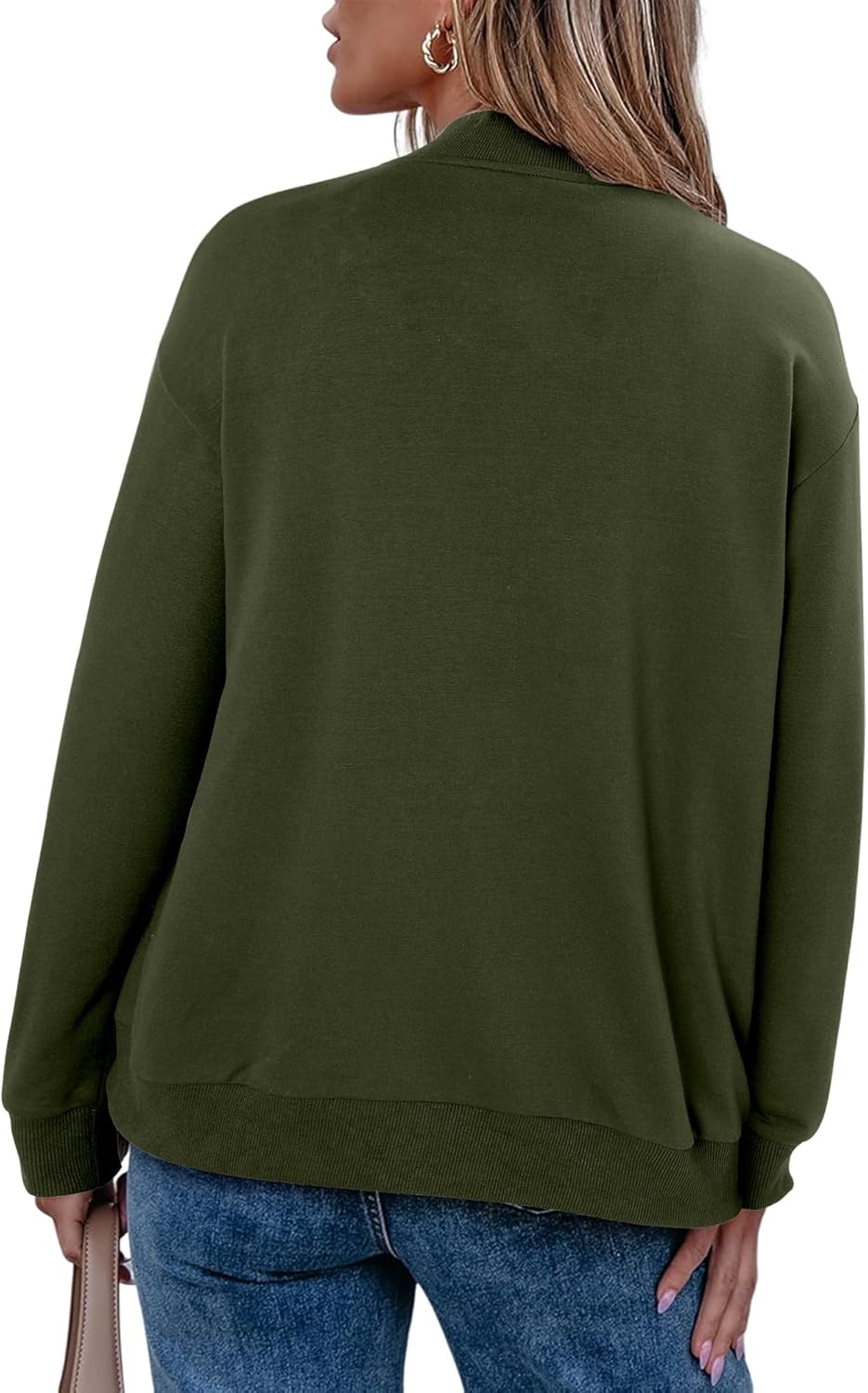 CRAZY GRID Women's Zip Up Jacket Casual Long Sleeve Sweatshirts Fall Coat Outerwear Windbreaker with Pockets S-XXL - Image 4