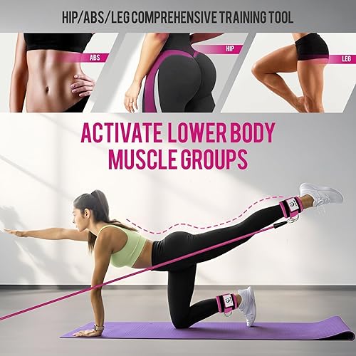 Miniatura 6 de Slim Panda Correa de tobillo para máquina de cable, tobillo para patadas, abductores de cadera, entrenamientos de glúteos, extensiones de piernas,