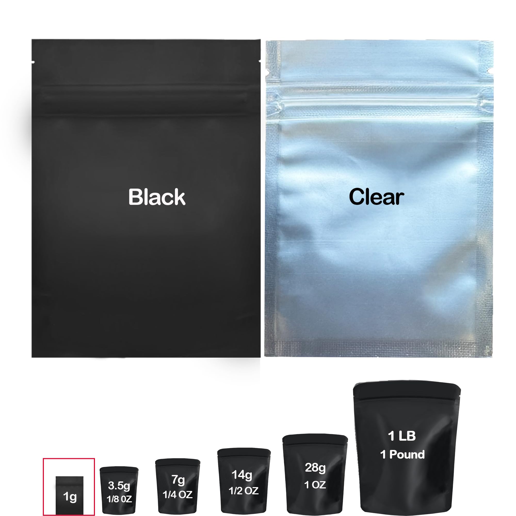 YINGZON 100 Pack Mylar Bags, 3 x 4 inchs Premium Smell Proof Bags with Double-sided Matte Design ，Resealable Food Storage Aluminum Foil Stand-up