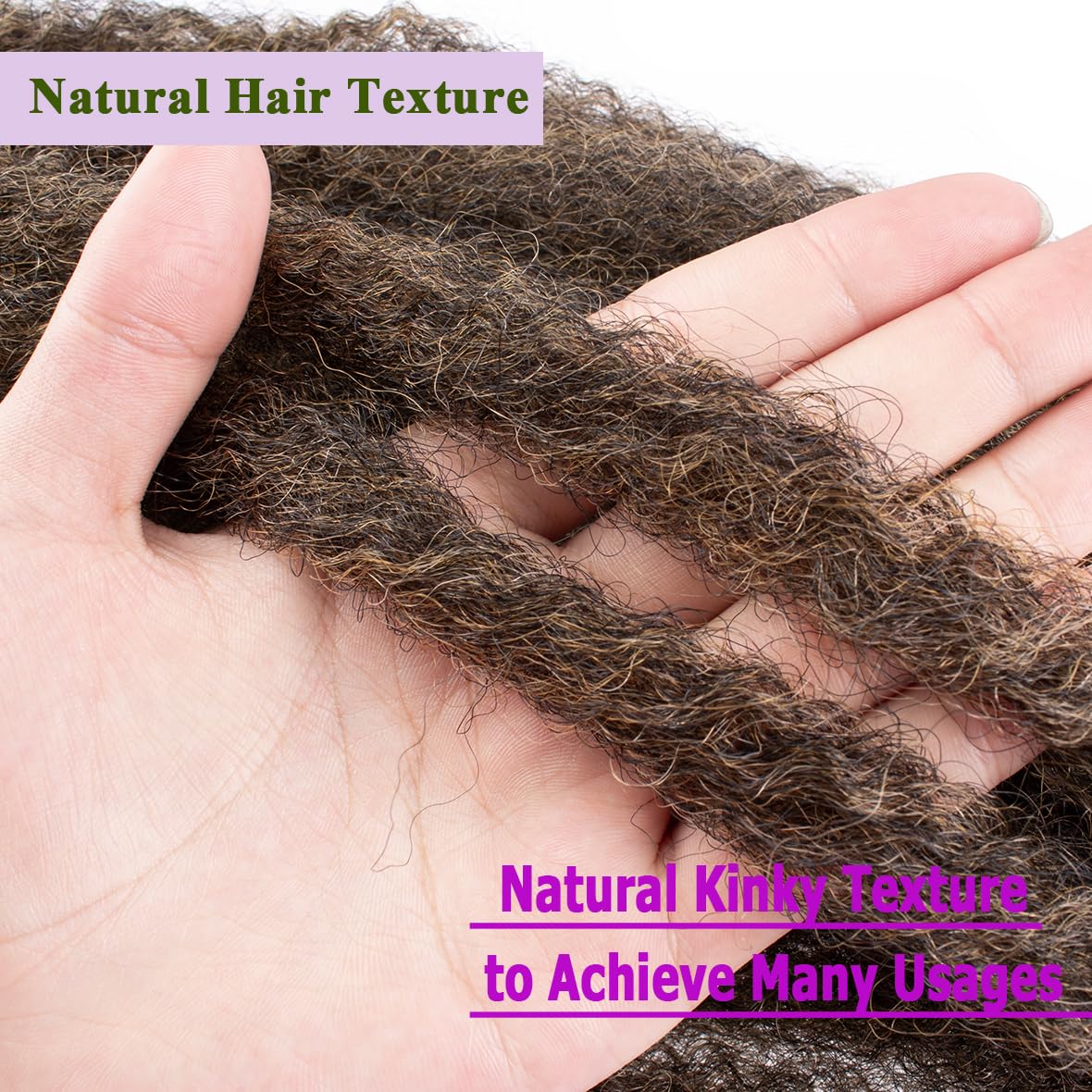 Kachanaa 18 Inch Jumbo Marley Braids Pre Fluffed Afro Twist Hair for Jumbo Braids 8 Packs Springy Afro Kinky Curly Marley Twist Hair Extensions for Locs /T27# - Image 4