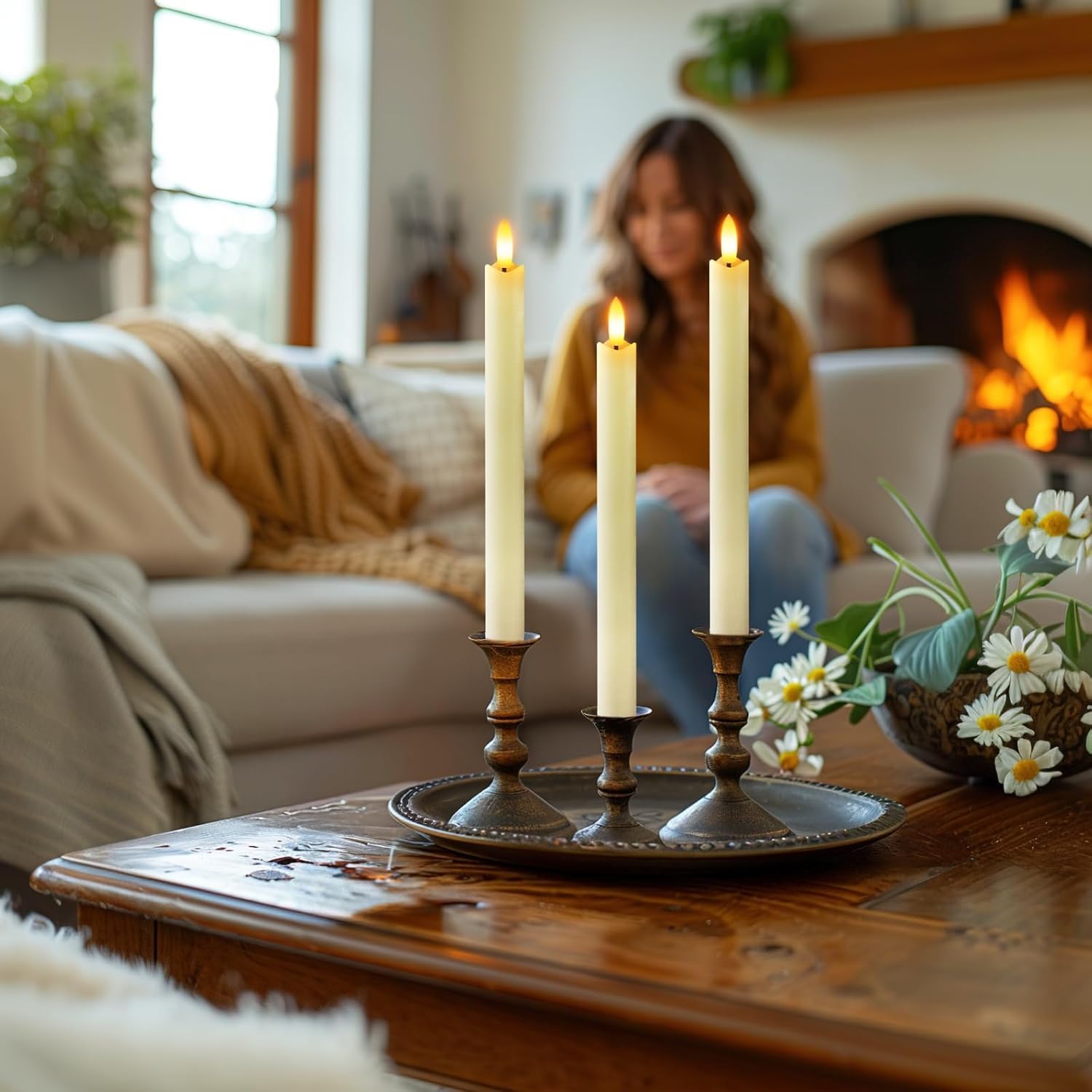 Homemory 6 Candele LED Ricaricabili Con Telecomando – Effetto Fiamma Realistica, Timer, Sicure