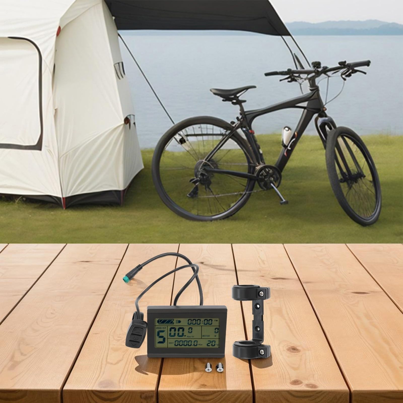 Kt-Lcd3 Écran LCD pour vélo électrique 24/36/48 V étanche avec support et vis pour contrôleurs de la série Kt