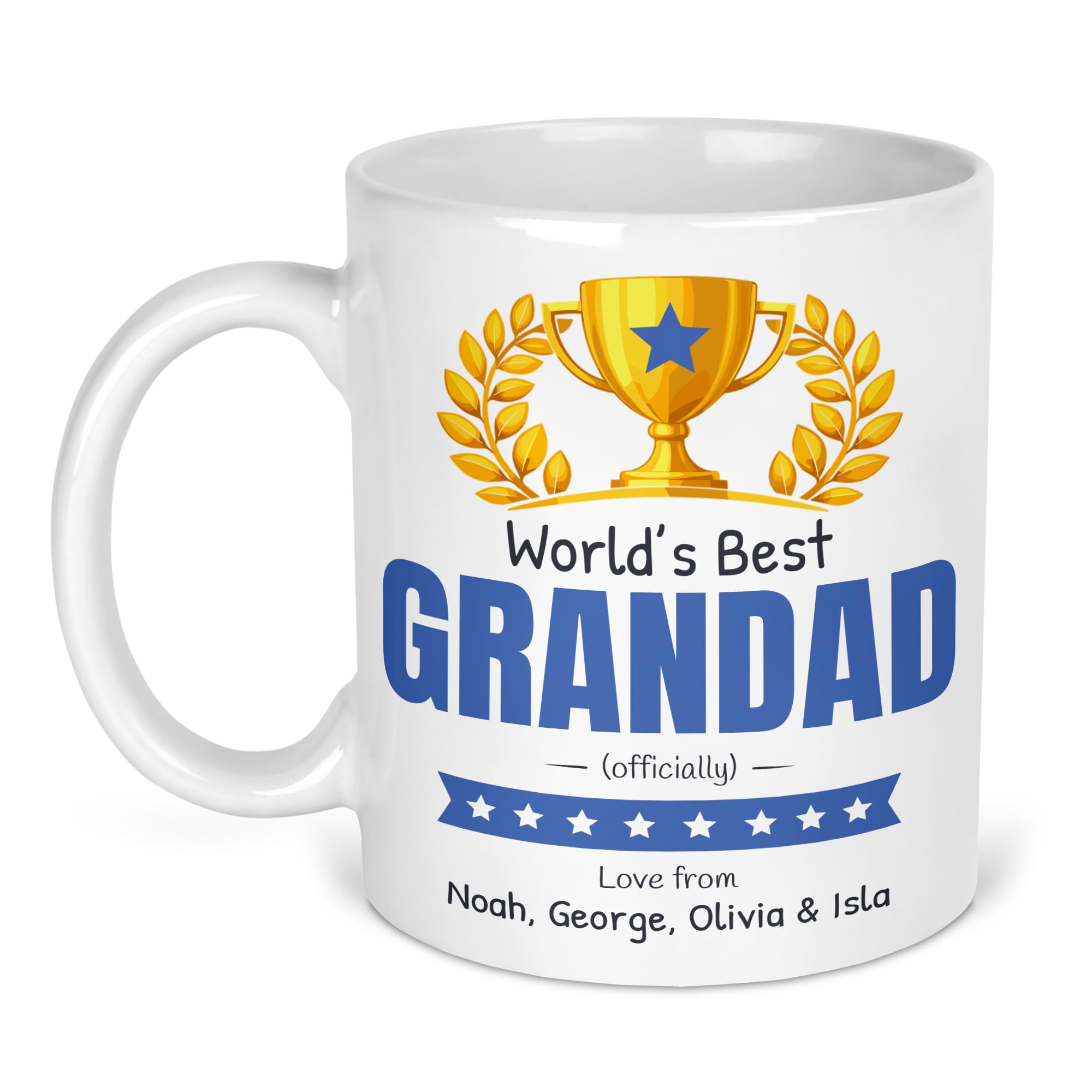 Chicken Craft Personalised Worlds Best Grandad Mug - Officially, Add Your Names for Fathers Day or Birthday