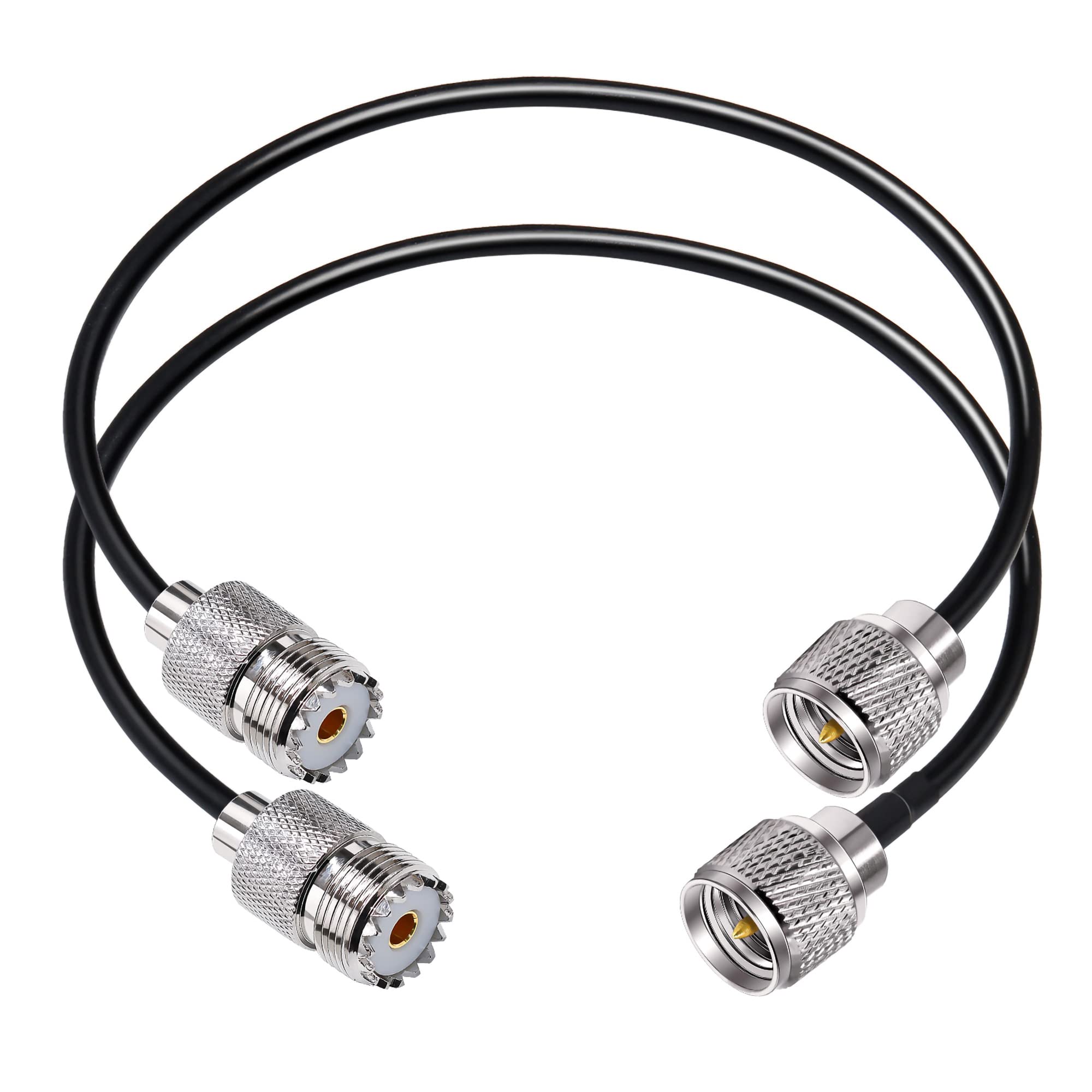 3 Foot RFC195 Coaxial Cable - Mini UHF Male To Female Pigtail Jumper