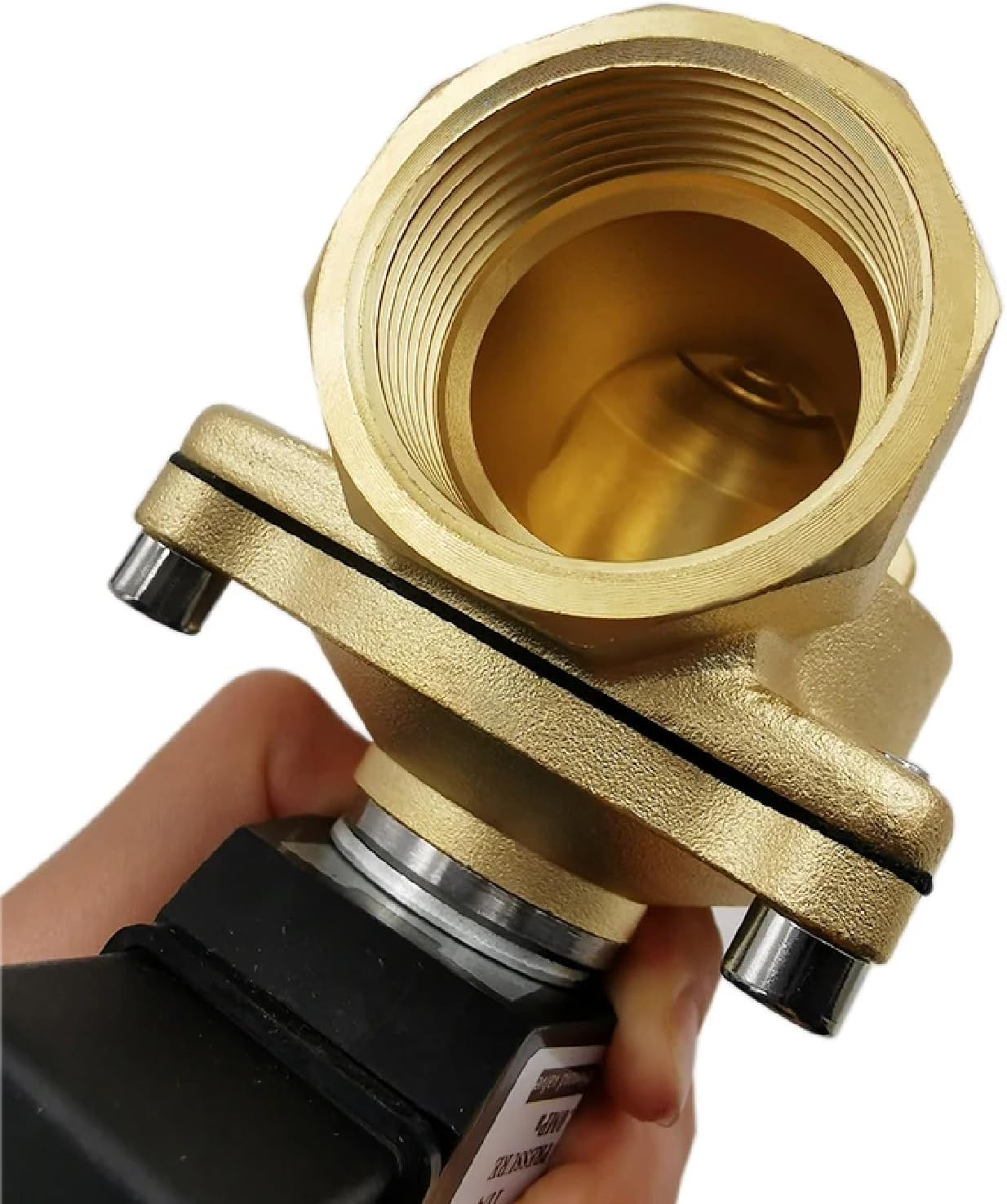 Electric Solenoid Valve, Brass, 220V AC, 1-1/4 Inch, Normally Closed, IP65 Rated for Water Oil Air (DN10 DC12V)