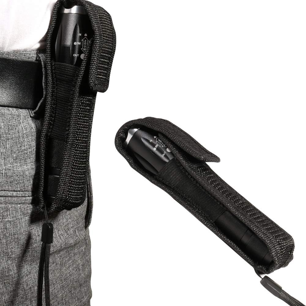 2 Pack Handheld Flashlight with Holster, 1000 Lumen High Lumen Flashlight, Zoomable with 6 Modes, Water Resistant, Handheld Flashlight COB Flashlight for Hiking Camping Emergency