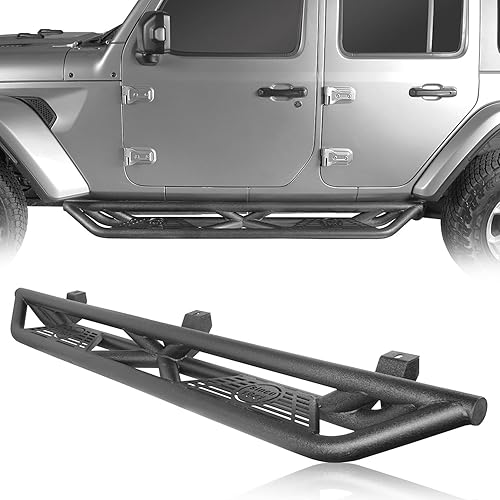 Miniatura 10 de u-Box Barras deslizantes laterales desplegables para Jeep Wrangler JL Unlimited de 4 puertas 2018 2019 2020 2021 2022 2023 2024 2025, rieles
