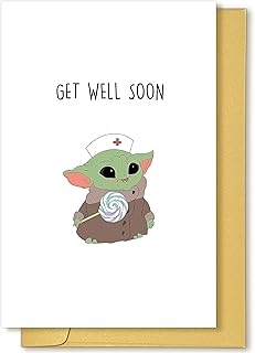 Baby Yoda Get Well Soon Card, Cute Star Wars Sympathy Card, Get Well Soon, Recovery