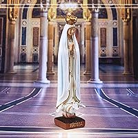 Vista 6 de Figura de Nuestra Señora de Fátima, figuras católicas de la Virgen De Fátima de 8 pulgadas, regalo de decoración religiosa de resina