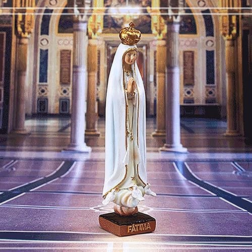 Miniatura 6 de Figura de Nuestra Señora de Fátima, figuras católicas de la Virgen De Fátima de 8 pulgadas, regalo de decoración religiosa de resina
