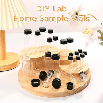 15ml Clear Glass Vials with Screw Caps 25pcs Sample Vials Liquid Leak-Proof Clear Bottles with Lids