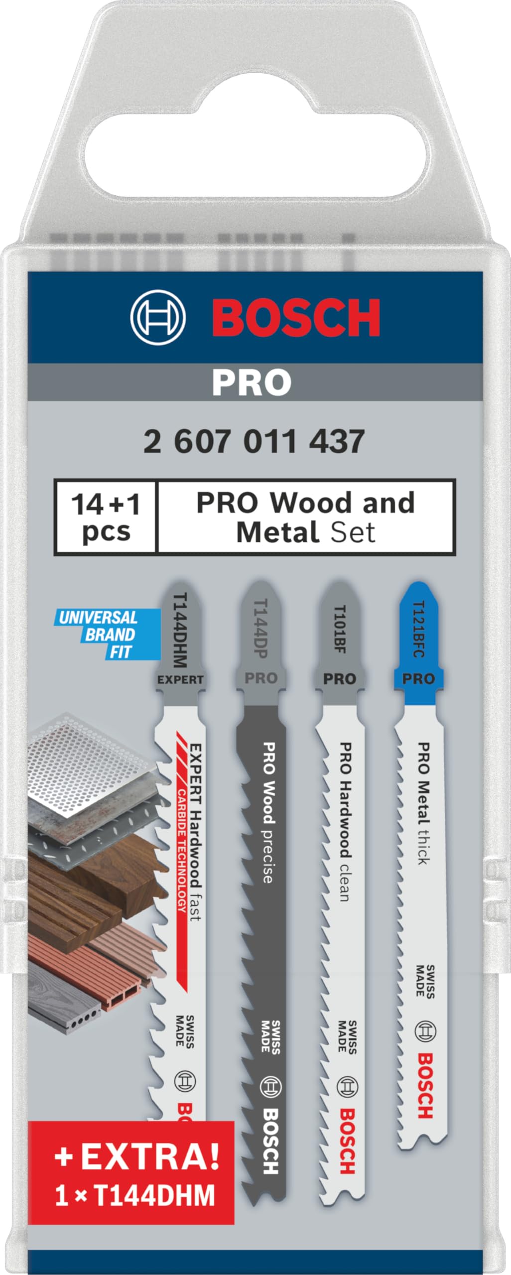 Bosch Professional 2607011438 Set de Hojas Profesional de Bosch de 15 Piezas, multimaterial, Accesorio para Sierras de calar, Color:, Size
